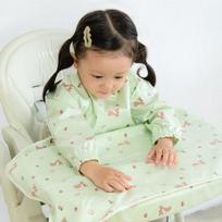 Hans Pumpkin self-feeding baby food bib long sleeve, acorn mint, 1 piece, 1 piece beige