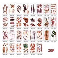 EHome&Go Halloween Party Wound Tattoo Sticker Henna Tattoo Zombie Copycat Makeup, 30 Pieces brown