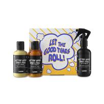 [Lush] Leiskite geroms akimirkoms riedėti 3 dalių kūno priežiūros dovanų rinkinys black