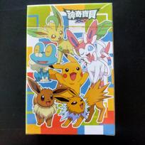 unopened playing cards featuring XY and other Chinese 1997 Shrink-wrapped, Pokémon Pokémon (Pikachu, Eevee, Jolteon, Leafeon, Sylveon) Eeveelutions. white