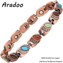 ARADOO variniai apyrankės moterims 99,9 % gryno vario magnetinė reguliuojama apyrankė su dydžio nustatymo įrankiu Papuošalų dovanos 20cm beige