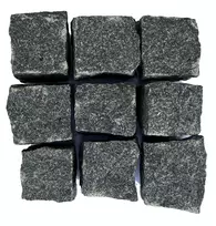 Tamsiai pilkos granito trinkelės, 5x5x5 cm, 1 t