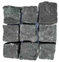 Tamsiai pilkos granito trinkelės, 10x10x5 cm, 1 t