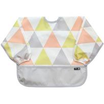 Pli? color matching waterproof long-sleeved bib, 30 light green triangle, 1 piece, 1 piece beige
