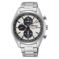 Seiko Macchina Sportiva Quartz Watch Solar Chronograph Sapphire Glass SSC769P1 Men's Silver with Easy Band Adjustment Tool black