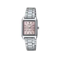 CASIO Customized watch modified series fashion niche Quartz leather strap women's watch pink dial HongBaoShi LTP-V007D-HongBaoShi raudona