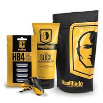 Moto Men's Head Shaving Starter Kit Slick Cream Razor Blade Refill, 8 oz HeadSlick MOTO Starter Ki yellow