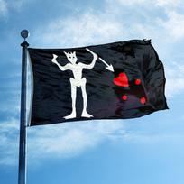 1pc Multi-size Multi-size Blackbeard Pirate Flag, Outdoor Flag, Edward Teich Pirate Flag, Queen Anne's Revenge, Balcony Event Banner 60x90cm white