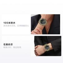 CASIO DIGITAL series-disc 100 meters waterproof Quartz resin strap same style for men and women black dial WS1500H-5BV juoda