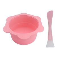 Vaško šildytuvas Nuimamas silikoninis veido kaukės maišymo dubenėlis ir nelipnus mentelė Namų plaukų šalinimo lazdelė Daugkartinio naudojimo, rožinis, 1 vnt. pink