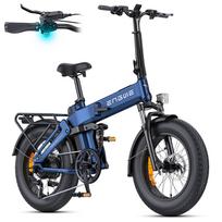 Elektriniai dviračiai ENGWE ENGINE PRO 3.0 Boost, 250W variklis, hidrauliniai stabdžiai, 25km/h, 7 pavarų perjungiklis, valdymas programėle, sulankstomas elektrinis dviratis mėlyna