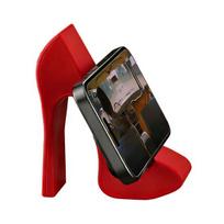Batų telefono laikiklis 3D spausdintas aukštakulnio batelio formos mobiliojo telefono stovas namų biuro stalui rožinė