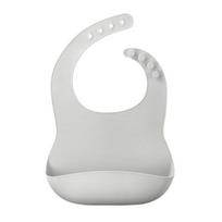 Casa Drawing silicone bib, gray, 1 piece, 1 piece white