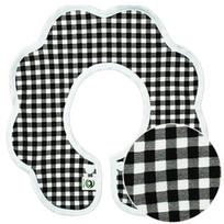 Double-sided rolling bib, 23 check black, 1 piece, 1 piece black