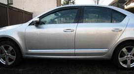 Skoda OCTAVIA II chromuotos dekoratyvinės šoninių durelių apdailos