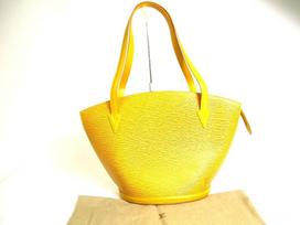 Autentiška LOUIS VUITTON Geltonos spalvos Epi odos Didelė pirkinių rankinė Saint Jacques #a412 Pardavėjo atnaujinta