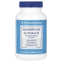 The Vitamin Shoppe, Magnio Glicinatas, 400 mg, 120 daržovių kapsulių (100mg vienoje kapsulėje)
