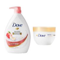 Dove Refreshing Shower Gel & Body Lotion Set white