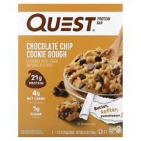 Quest Nutrition, Protein Bar, Chocolate Chip Cookie Dough, 4 bars, 2.12 oz (60 g) each
