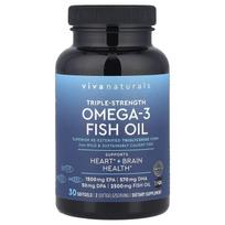 Omega-3 Fish Oil, Triple Strength, 2,500Mg, 30 Softgels (1,250Mg per Softgel)
