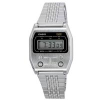 Unisex laikrodis „Casio Vintage“ skaitmeninis nerūdijančio plieno kvarcinis A1100D-1 sidabras