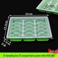 JingJingRS Disposable 15-Compartment Dumpling & Wonton Takeout Boxes gray