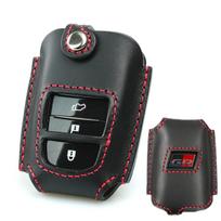Toyota Compatible Smart Key Case Genuine Leather GR Window for 80 New Land 90 Yaris Yaris New Granace [Kawachaya] (toyot@a-av2B) (Black/Red Cutout) black