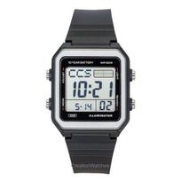 Casio skaitmeninis dervos dirželis kvarcinis W-221H-1AV Unisex laikrodis juoda