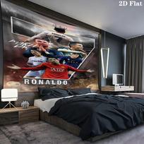 CR7 Cristiano Ronaldo Wall Tapestry Aesthetic Wall Hanging Printed Fabric Blanket Decorative Tapestries for Bedroom Living Room Home Decor 180cm x 230cm