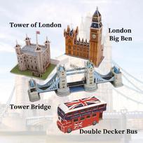 3D popieriniai galvosūkiai žaislai Londono Big Ben Dėlionė Laisvės statula Pasaulyje žinomo pastato konstrukcija 3D galvosūkis Vaikų gimtadienio dovana