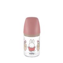 Richell Plastikinis kūdikio Miffy pieno buteliukas, sukurtas kartu su dantų profesoriumi ir vaikų odontologu, Buteliukas kelionėms, 160 ml, gray