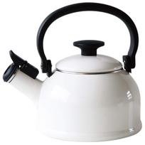 Fuji Enamel Whistle Kettle IH Compatible Cotton White 1.6L CTN-1.6WK.W balta