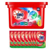 OMO Fresh Eucalyptus Laundry Pods & Antibacterial Detergent Refill Pack pink