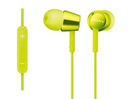 Sony earphones Canal type with remote control and microphone for Green G MDR-EX150IP iPhone/iPod/iPad MDR-EX150IP laimo žalia spalva