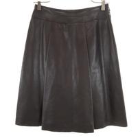 CELINE Made in France Lamb leather Midi Skirt 36 Dark brown Women Used gray