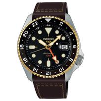 SEIKO 5 Sports SKX series 100 meters waterproof Automatic cowhide strap 42.5mm men's watch black dial SBSC020 juoda