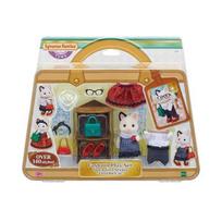 Sylvanian Family Mados derinimo Miesto mergaitės Smokingo katės figūrėlių rinkinys 5462, 1 rinkinys, populiarūs Korėjos žaislai beige
