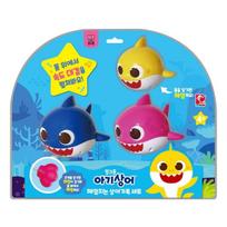 Pinkfong kūdikio ryklio plaukiojanti šeima prisukamas žaislų 3 dalių rinkinys, geltonas, rožinis, mėlynas, Korėjos populiarūs žaislai yellow