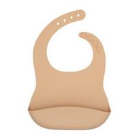 Casa Drawing silicone bib, apricot, 1 piece, 1 piece beige