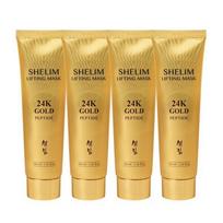 Shirim 24K Gold Peptide Lifting Mask 100ml, single, 4 pieces beige