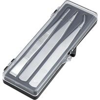 TRUSCO Nerūdijančio plieno pincetų rinkinys iš 3 vnt. TSP-93 white
