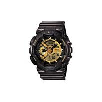 Casio G-SHOCK serija Juoda Auksinė Vandeniui atsparūs Smūgiams atsparūs ir Antimagnetiniai Data Rodymas LED Apšvietimas Kvarco Mechanizmas Guminis Dirželis Japonų ir GA-110BR-5A juoda