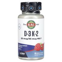 KAL, D-3, K-2, Raspberry, Micro 60 tablets