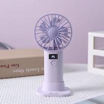 Portable USB Rechargeable Desktop Handheld Fan with Phone Stand violetinė