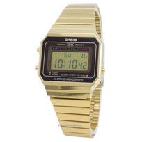 Casio Youth Vintage A700WG-9A Signalizacija Chronografinis Kvarcinis vyriškas laikrodis auksas