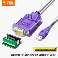 Z-TEK Industrial USB to RS485/RS422 Serial Converter Cable 1.8m purple