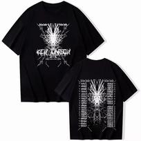 Ken Carson Pasaulinio turo medvilniniai marškinėliai Vyrams Moterims Hip Hop T-shirt Trumpomis Rankovėmis T-shirt Vasaros Dovana Gerbėjams Rudens ir žiemos apatiniai drabužiai XL gray