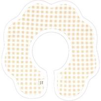 Double-sided rolling bib for infants, 24 check beige, 1 piece, 1 piece white