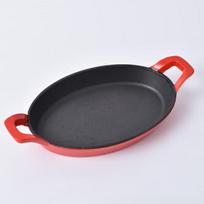 ZhiShi Cast Iron Enamel Griddle Pan gray