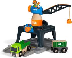 BRIO WORLD Smart Tech Bokštinis kranas su bėgiais 33962 [Medinis žaislas] black